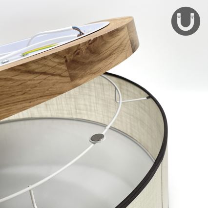 Brilagi - Φωτιστικό οροφής BELLADONNA 3xE27/15W/230V διάμετρος 50 cm κρεμ/δρυς