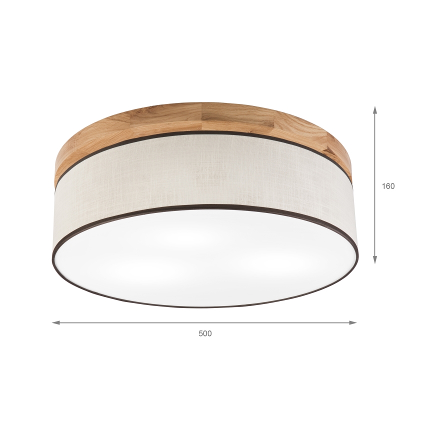 Brilagi - Φωτιστικό οροφής BELLADONNA 3xE27/15W/230V διάμετρος 50 cm κρεμ/δρυς