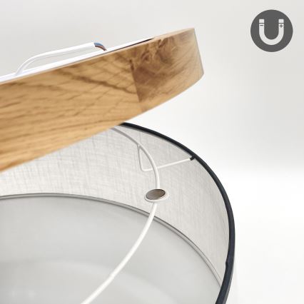 Brilagi - Φωτιστικό οροφής BELLADONNA 3xE27/15W/230V διάμετρος 50 cm λευκό/δρυς