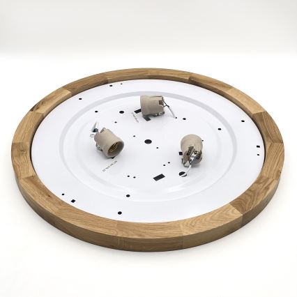 Brilagi - Φωτιστικό οροφής BELLADONNA 3xE27/15W/230V διάμετρος 50 cm λευκό/δρυς
