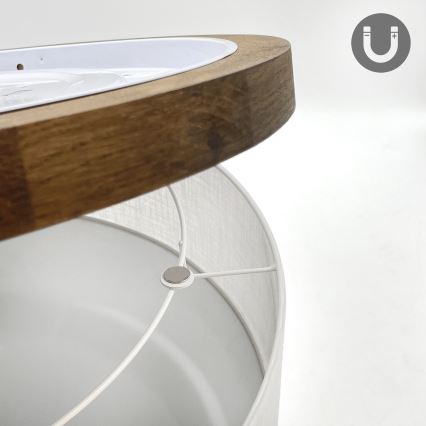 Brilagi - Φωτιστικό οροφής BELLADONNA 3xE27/15W/230V διάμετρος 50 cm λευκό/δρυς