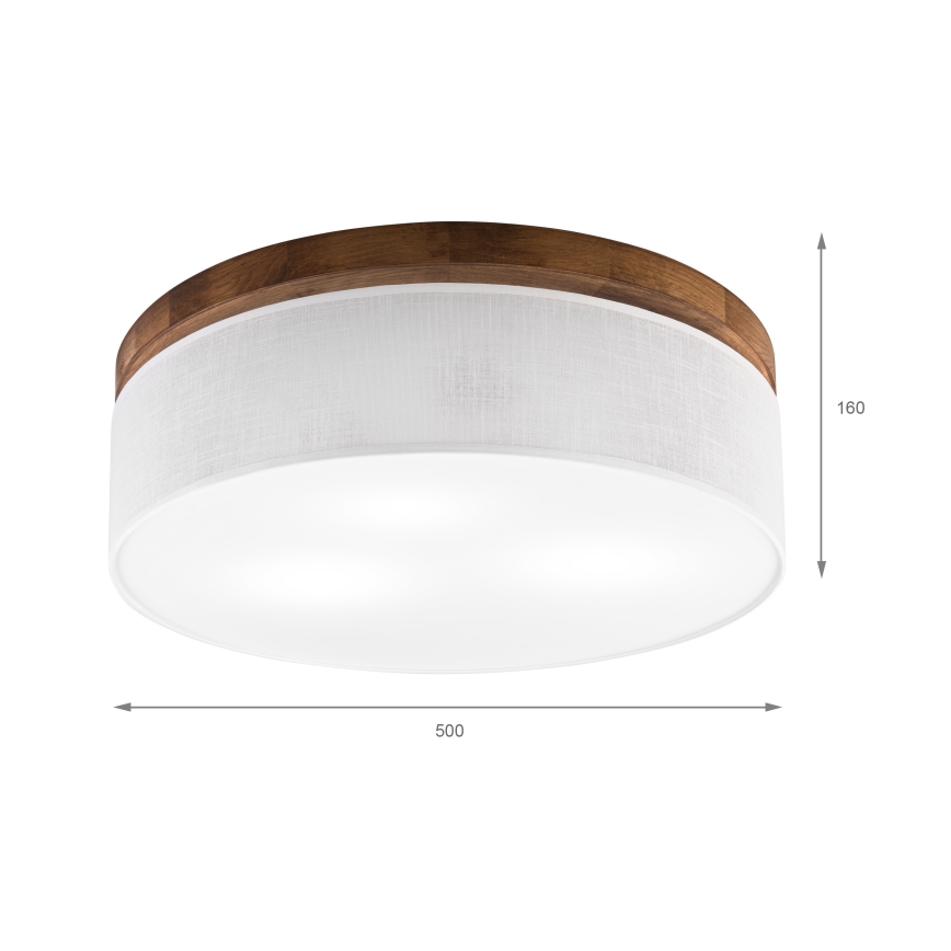 Brilagi - Φωτιστικό οροφής BELLADONNA 3xE27/15W/230V διάμετρος 50 cm λευκό/δρυς κερασιά