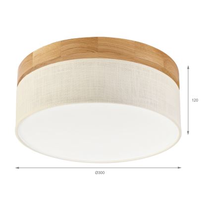 Brilagi - Φωτιστικό οροφής BELLADONNA LED/20W/230V, διάμ. 30 εκ., εκρού/δρυς