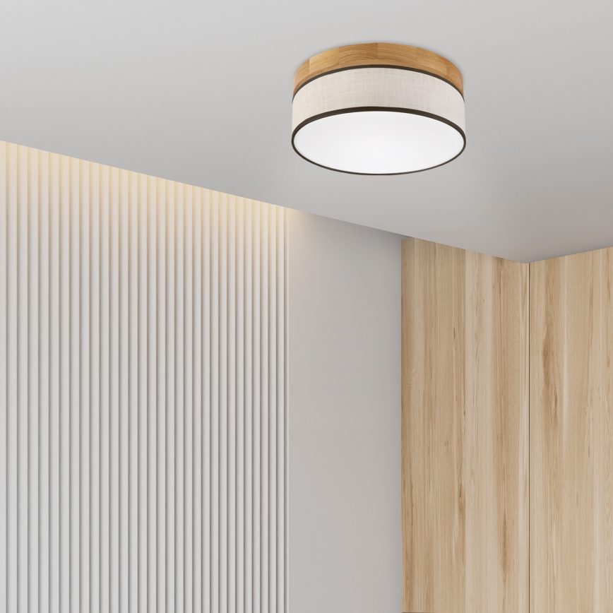 Brilagi - Φωτιστικό Οροφής BELLADONNA LED/20W/230V διάμετρος 30 cm κρέμα/δρυς