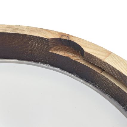 Brilagi - Φωτιστικό οροφής CARVALHO SLIM SMOKEY 1xE27/60W/230V, φινίρισμα δρυός, διάμ. 27,5 εκ.