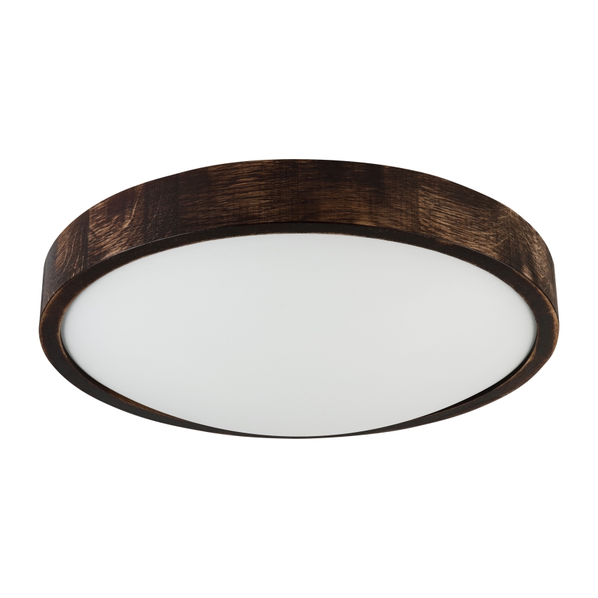 Brilagi - Φωτιστικό οροφής CARVALHO SLIM SMOKEY 2xE27/60W/230V από δρυς, διάμ. 37,5 εκ.