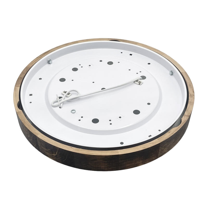 Brilagi - Φωτιστικό οροφής CARVALHO SLIM SMOKEY 2xE27/60W/230V από δρυς, διάμ. 37,5 εκ.