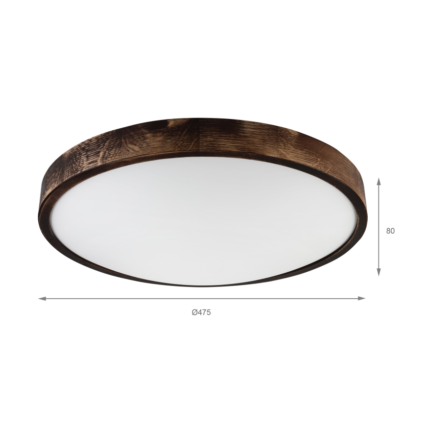 Brilagi - Φωτιστικό οροφής CARVALHO SMOKEY 3xE27/60W/230V, χρώμα δρυός, διάμ. 47,5 cm