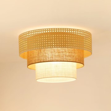 Brilagi - Φωτιστικό οροφής CEDAR LUNETA 1xE27/15W/230V διάμετρος 45 cm μπεζ/καφέ/κρεμ