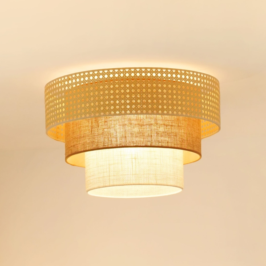 Brilagi - Φωτιστικό οροφής CEDAR LUNETA 1xE27/15W/230V διάμετρος 45 cm μπεζ/καφέ/κρεμ