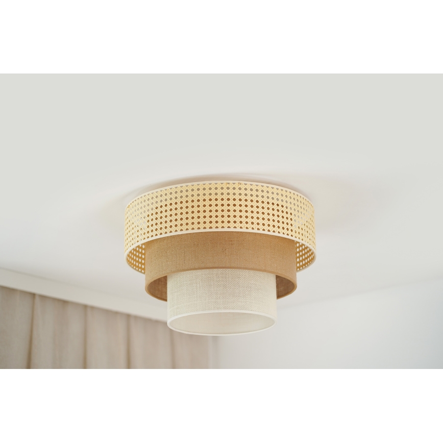 Brilagi - Φωτιστικό οροφής CEDAR LUNETA 1xE27/15W/230V διάμετρος 45 cm μπεζ/καφέ/κρεμ