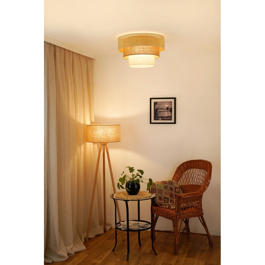 Brilagi - Φωτιστικό οροφής CEDAR LUNETA 1xE27/15W/230V διάμετρος 45 cm μπεζ/καφέ/κρεμ
