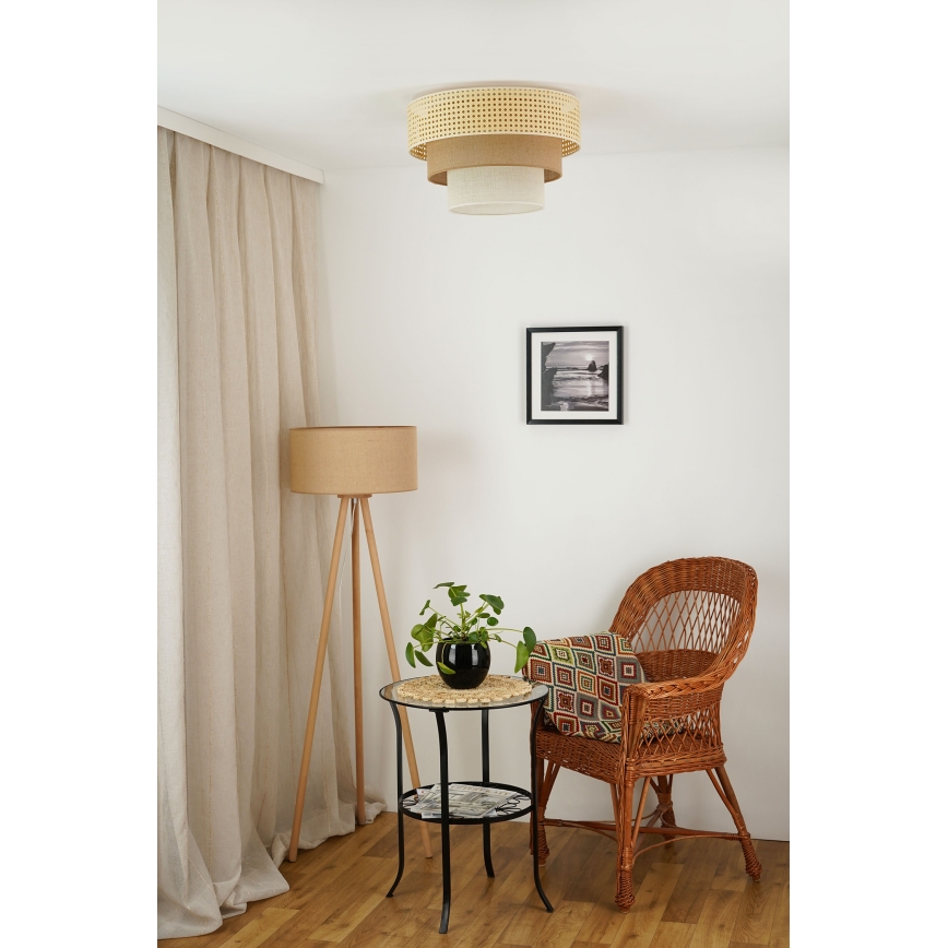 Brilagi - Φωτιστικό οροφής CEDAR LUNETA 1xE27/15W/230V διάμετρος 45 cm μπεζ/καφέ/κρεμ