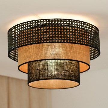 Brilagi - Φωτιστικό οροφής DAKOTA LUNETA 1xE27/15W/230V διάμετρος 45 cm μαύρο/μπεζ