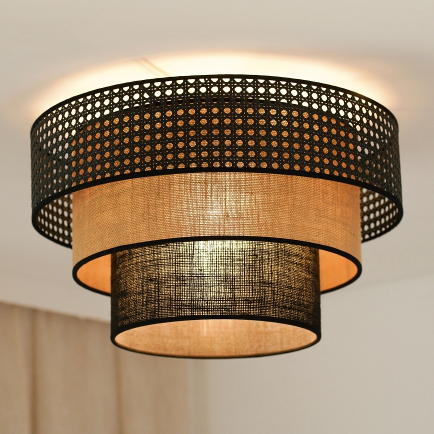 Brilagi - Φωτιστικό οροφής DAKOTA LUNETA 1xE27/15W/230V διάμετρος 45 cm μαύρο/μπεζ