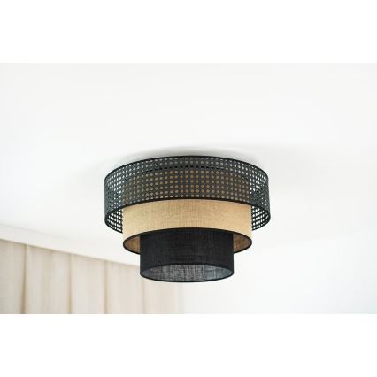 Brilagi - Φωτιστικό οροφής DAKOTA LUNETA 1xE27/15W/230V διάμετρος 45 cm μαύρο/μπεζ