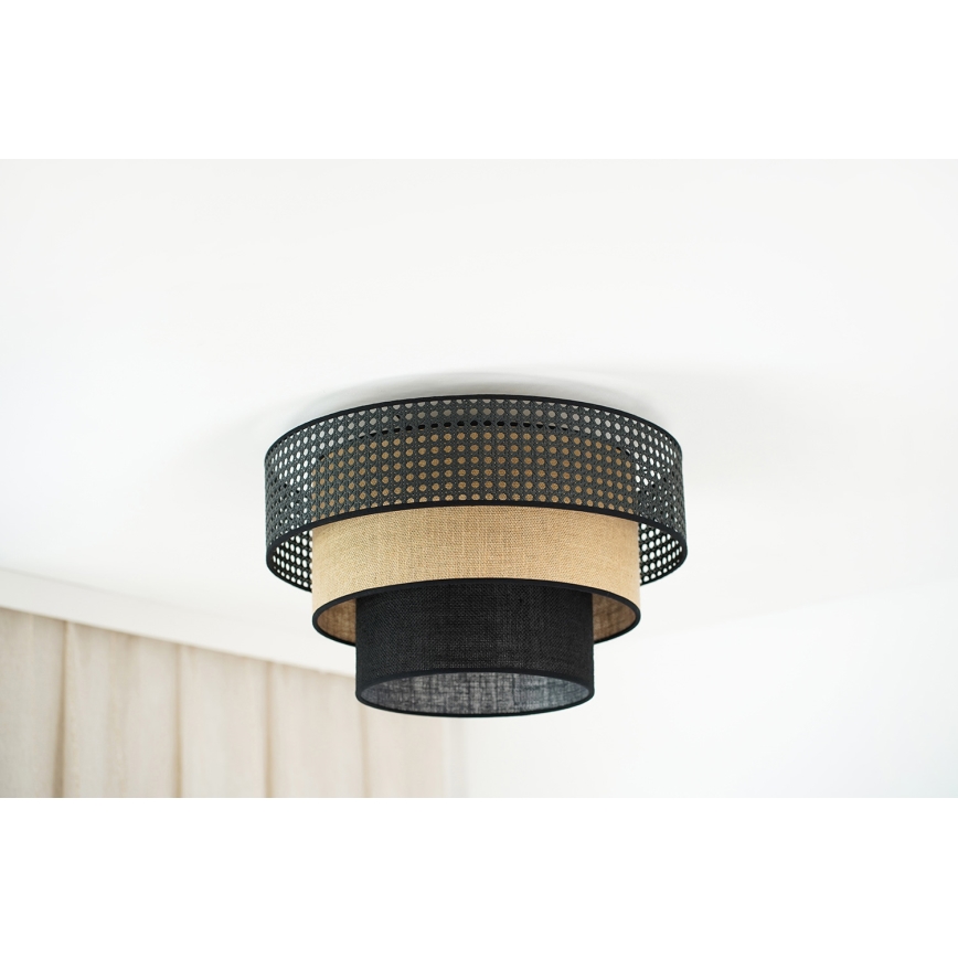 Brilagi - Φωτιστικό οροφής DAKOTA LUNETA 1xE27/15W/230V διάμετρος 45 cm μαύρο/μπεζ