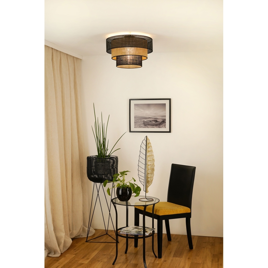 Brilagi - Φωτιστικό οροφής DAKOTA LUNETA 1xE27/15W/230V διάμετρος 45 cm μαύρο/μπεζ