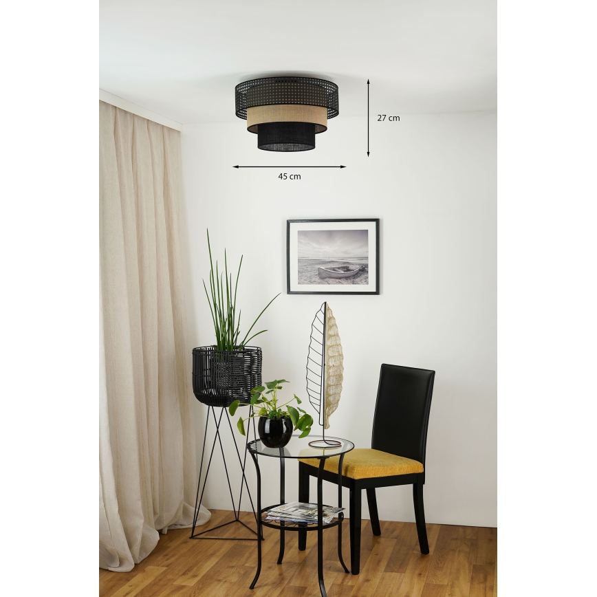 Brilagi - Φωτιστικό οροφής DAKOTA LUNETA 1xE27/15W/230V διάμετρος 45 cm μαύρο/μπεζ