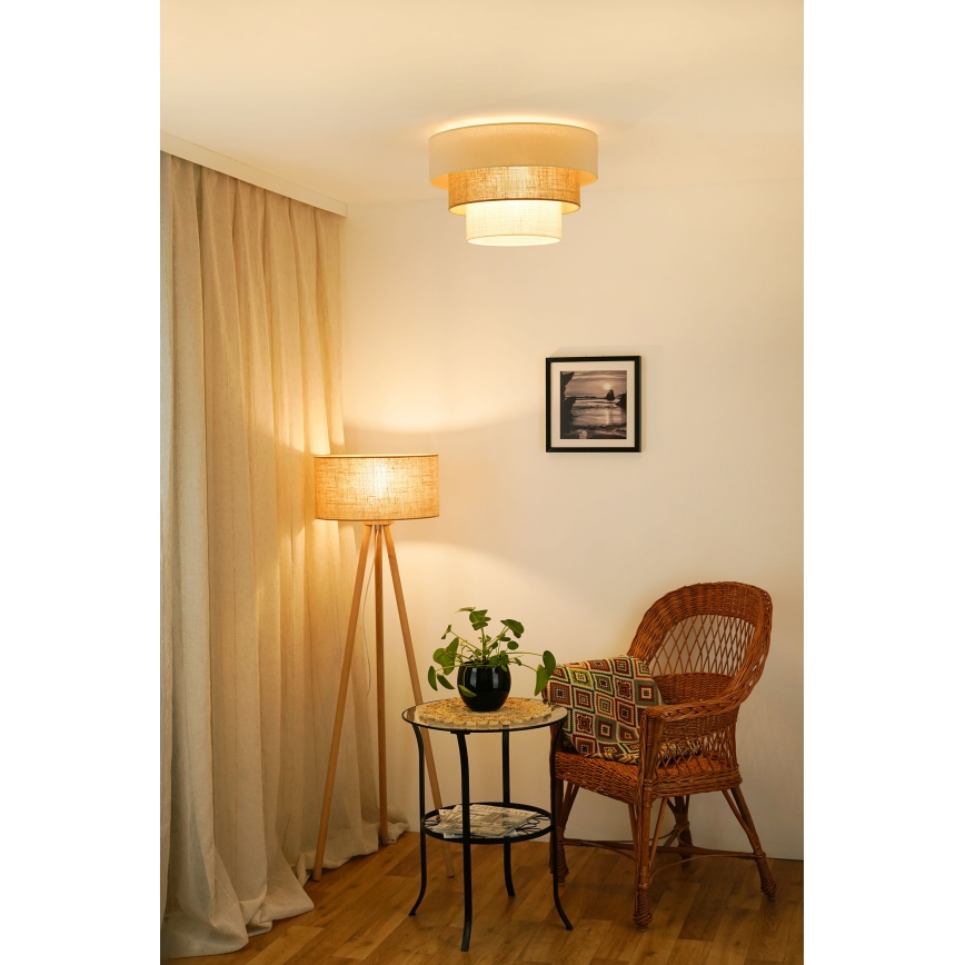 Brilagi-Φωτιστικό οροφής DENVER LUNETA 1xE27/15W/230V διάμετρος 45 μπεζ/καφέ/κρεμ