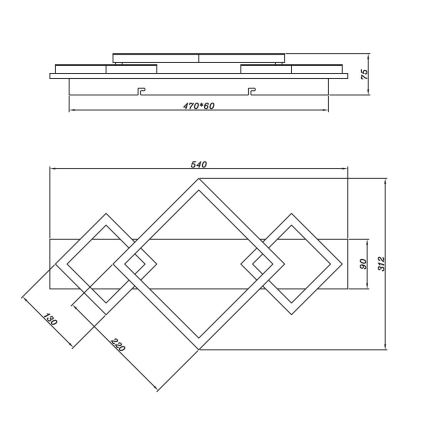 Brilagi - Φωτιστικό οροφής LED AXIS I LED/24W/230V
