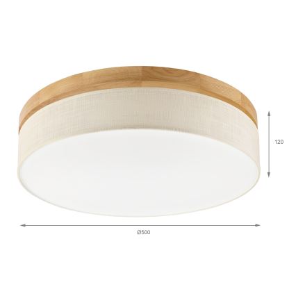 Brilagi - Φωτιστικό οροφής LED BELLADONNA LED/36W/230V Ø 50 εκ. κρεμ/δρυς