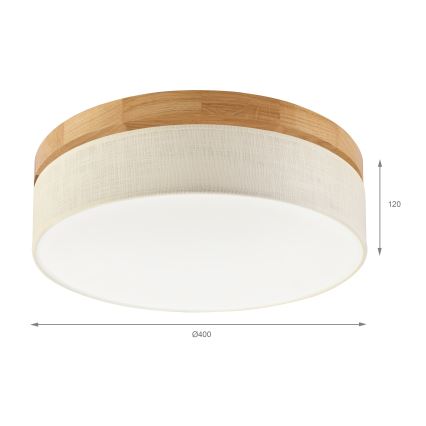 Brilagi - Φωτιστικό οροφής LED BELLADONNA LED/36W/230V διάμετρος 40 εκ. κρέμα/δρυς