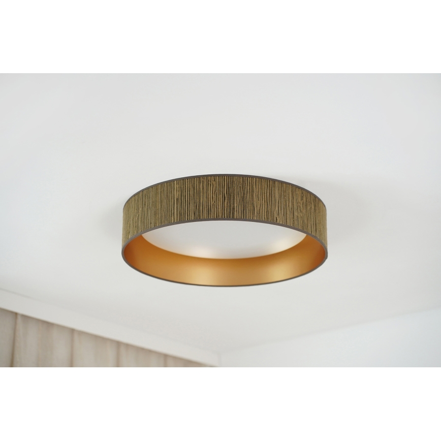Brilagi - Φωτιστικό οροφής LED BOSTON ROLLER LED/24W/230V διάμετρος 45 cm straw καφέ/χρυσό
