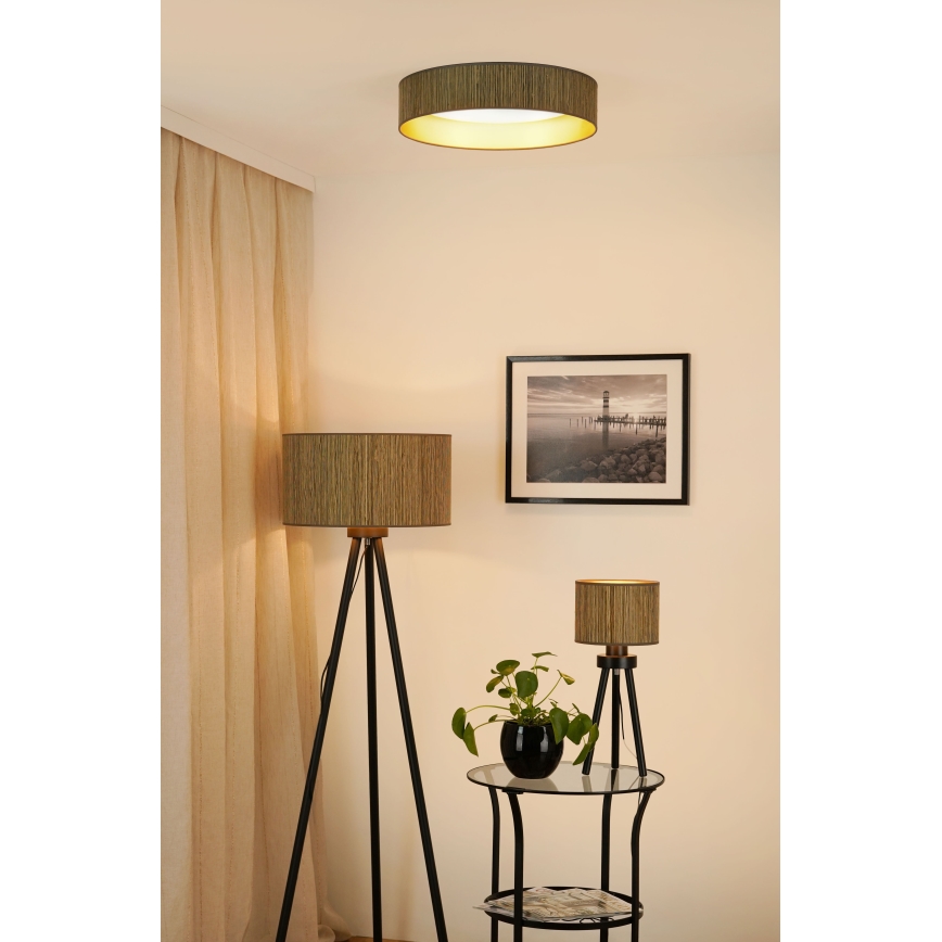 Brilagi - Φωτιστικό οροφής LED BOSTON ROLLER LED/24W/230V διάμετρος 45 cm straw καφέ/χρυσό