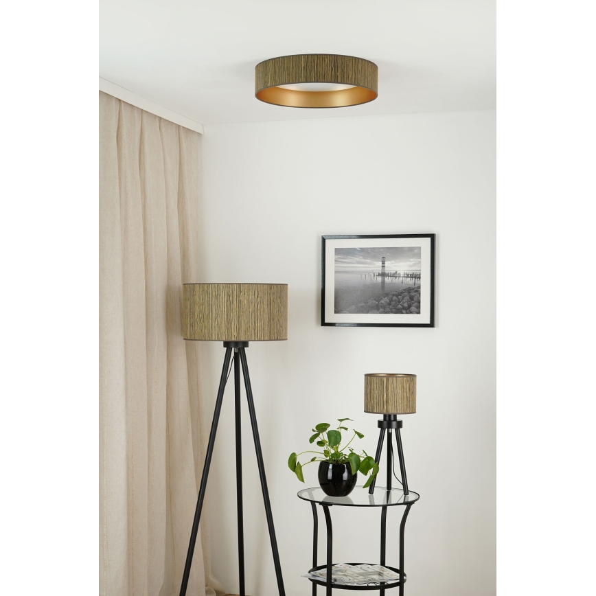 Brilagi - Φωτιστικό οροφής LED BOSTON ROLLER LED/24W/230V διάμετρος 45 cm straw καφέ/χρυσό