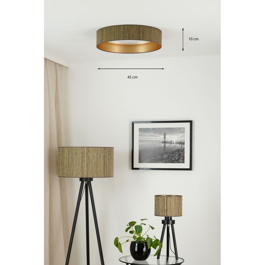 Brilagi - Φωτιστικό οροφής LED BOSTON ROLLER LED/24W/230V διάμετρος 45 cm straw καφέ/χρυσό