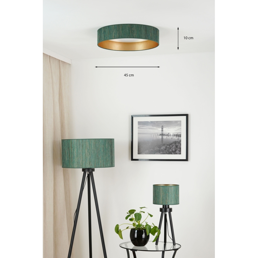 Brilagi - Φωτιστικό οροφής LED BOSTON ROLLER LED/24W/230V διάμετρος 45 cm straw πράσινο/χρυσό
