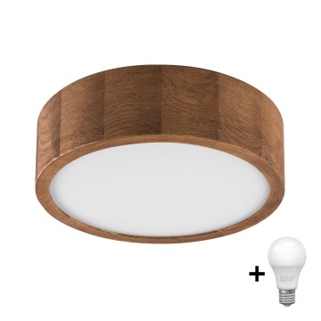 Brilagi - Φωτιστικό οροφής LED CARVALHO 1xE27/60W/230V δρυς κερασιά διάμετρος 27 cm