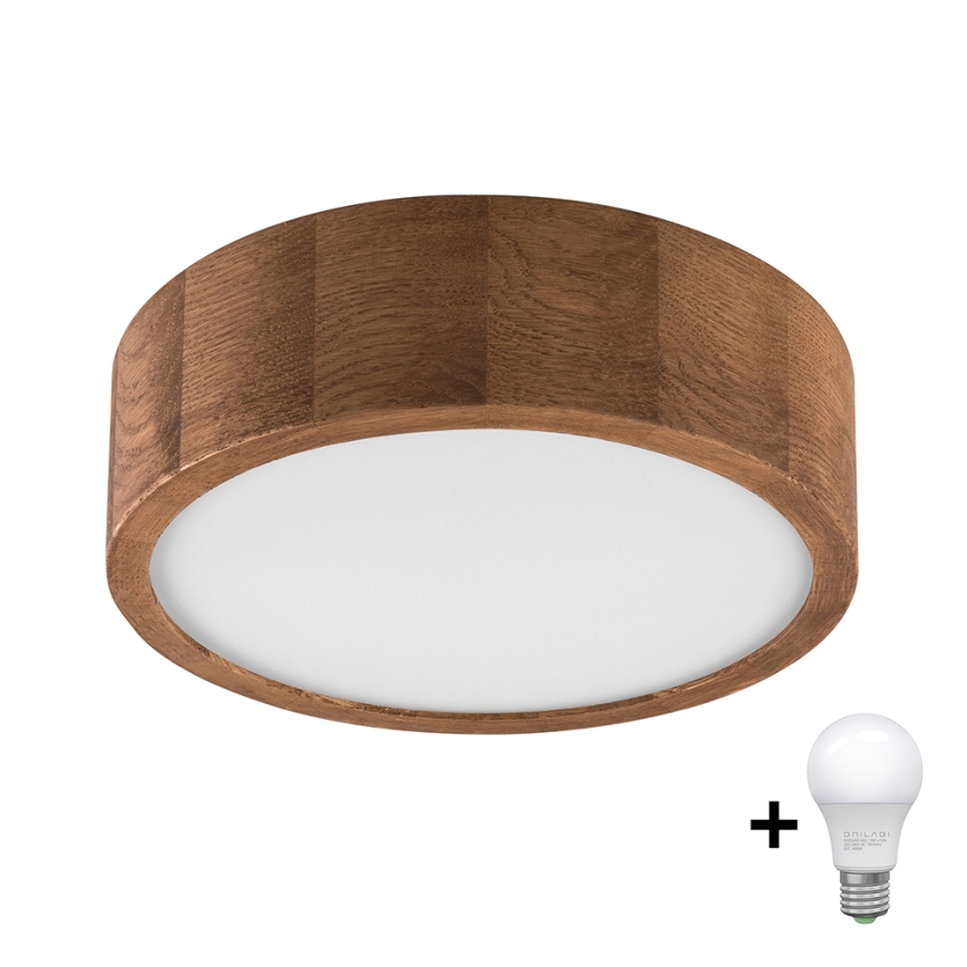 Brilagi - Φωτιστικό οροφής LED CARVALHO 1xE27/60W/230V δρυς κερασιά διάμετρος 27 cm