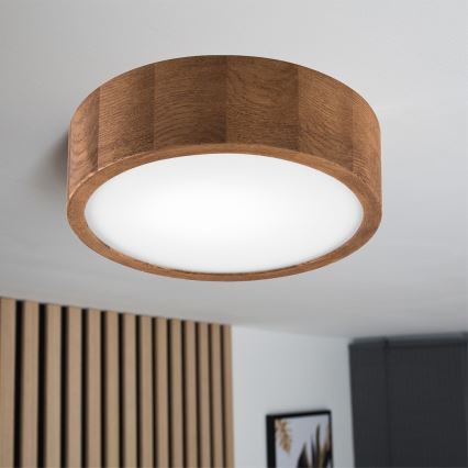 Brilagi - Φωτιστικό οροφής LED CARVALHO 1xE27/60W/230V δρυς κερασιά διάμετρος 27 cm