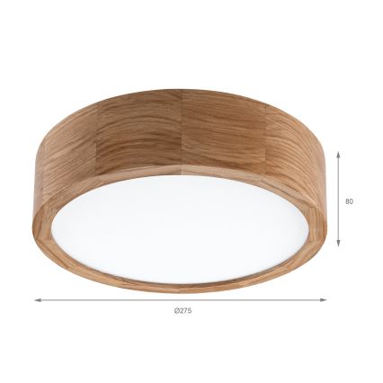 Brilagi - Φωτιστικό οροφής LED CARVALHO LED/20W/230V σε απόχρωση δρυός Ø 27,5 εκ.