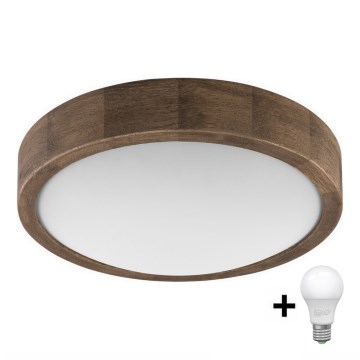 Brilagi - Φωτιστικό οροφής LED CARVALHO SLIM 1xE27/60W/230V δρυς διάμετρος 27 cm
