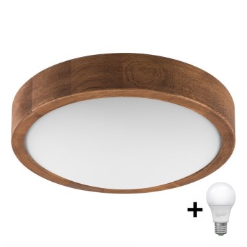 Brilagi - Φωτιστικό οροφής LED CARVALHO SLIM 1xE27/60W/230V δρυς κερασιά διάμετρος 27 cm