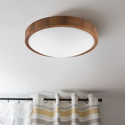Brilagi - Φωτιστικό οροφής LED CARVALHO SLIM 2xE27/60W/230V δρυς κερασιά διάμετρος 37 cm