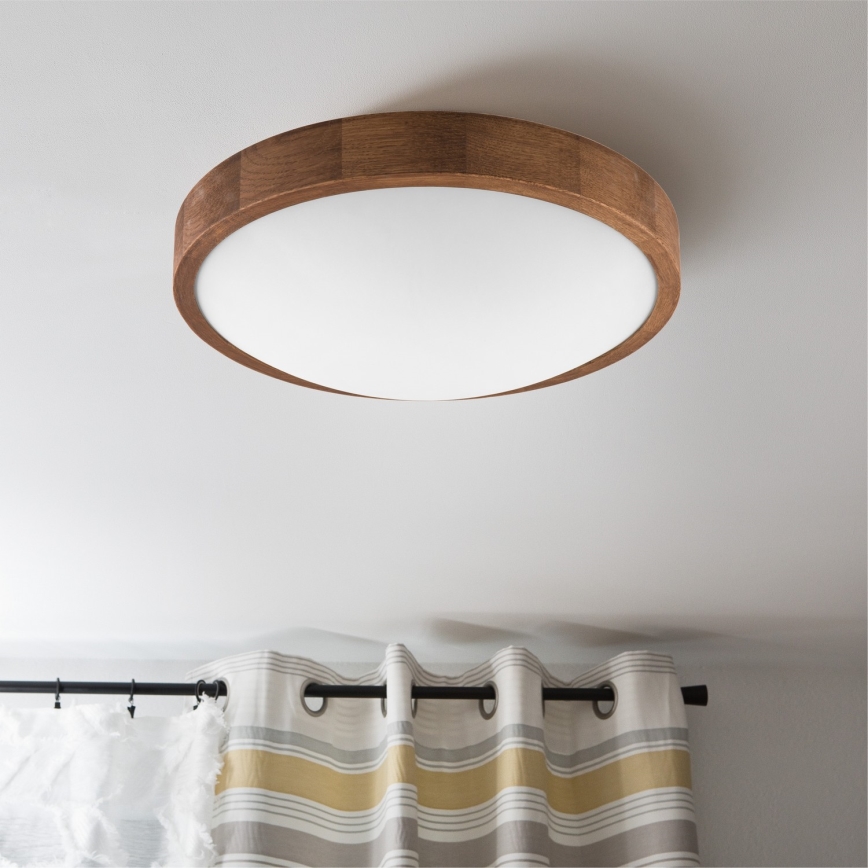 Brilagi - Φωτιστικό οροφής LED CARVALHO SLIM 2xE27/60W/230V δρυς κερασιά διάμετρος 37 cm