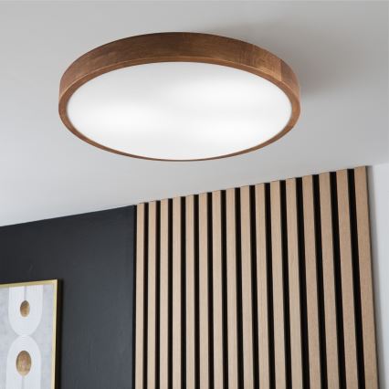 Brilagi - Φωτιστικό οροφής LED CARVALHO SLIM 3xE27/60W/230V δρυς κερασιά διάμετρος 47 cm