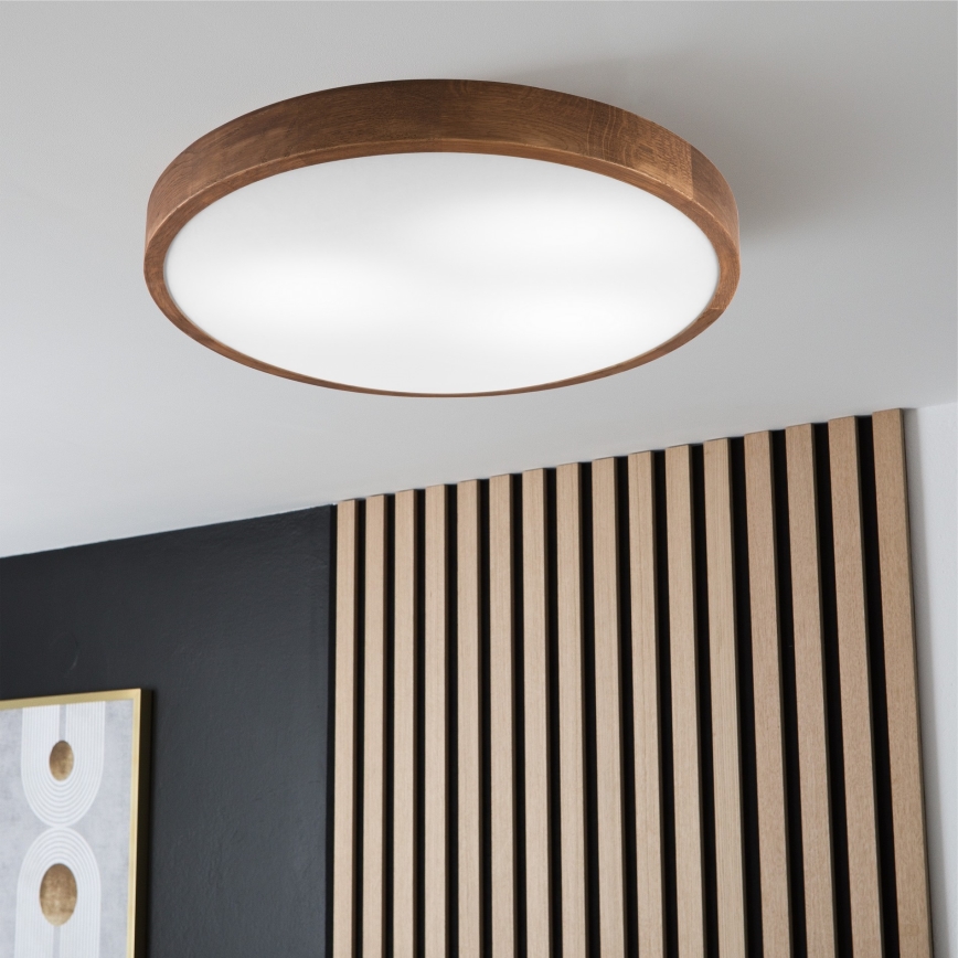 Brilagi - Φωτιστικό οροφής LED CARVALHO SLIM 3xE27/60W/230V δρυς κερασιά διάμετρος 47 cm
