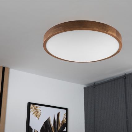 Brilagi - Φωτιστικό οροφής LED CARVALHO SLIM 3xE27/60W/230V δρυς κερασιά διάμετρος 47 cm
