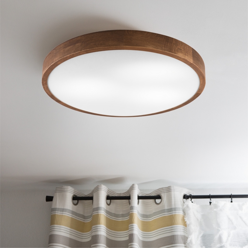 Brilagi - Φωτιστικό οροφής LED CARVALHO SLIM 3xE27/60W/230V δρυς κερασιά διάμετρος 47 cm