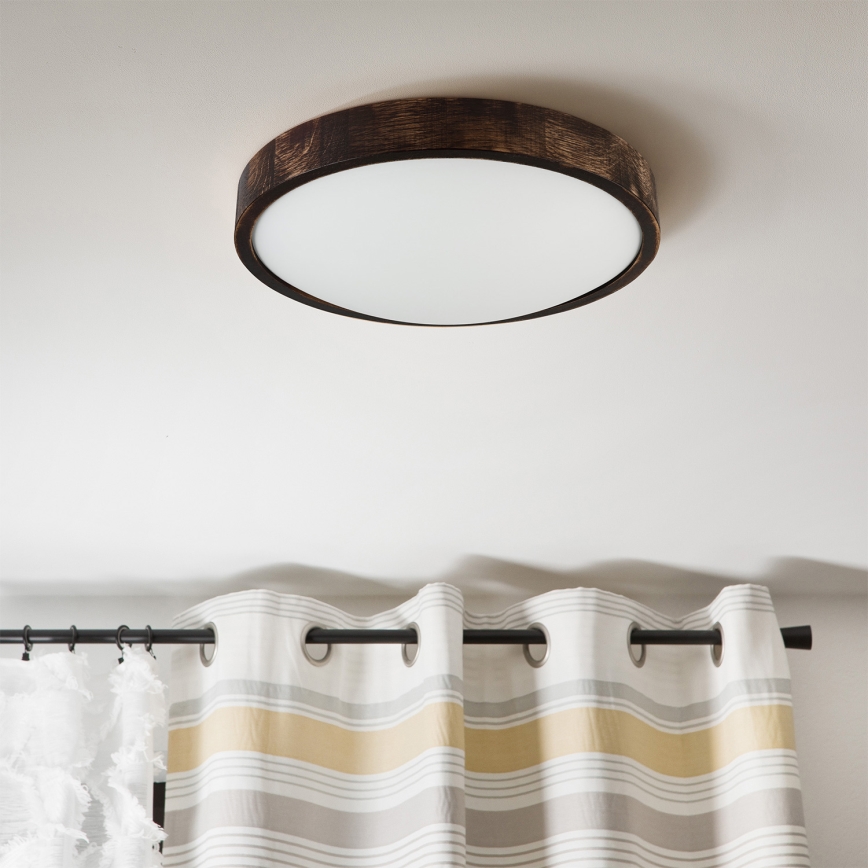 Brilagi - Φωτιστικό οροφής LED CARVALHO SLIM SMOKEY LED/36W/230V, απόχρωση δρυός, διάμ. 37,5 εκ.