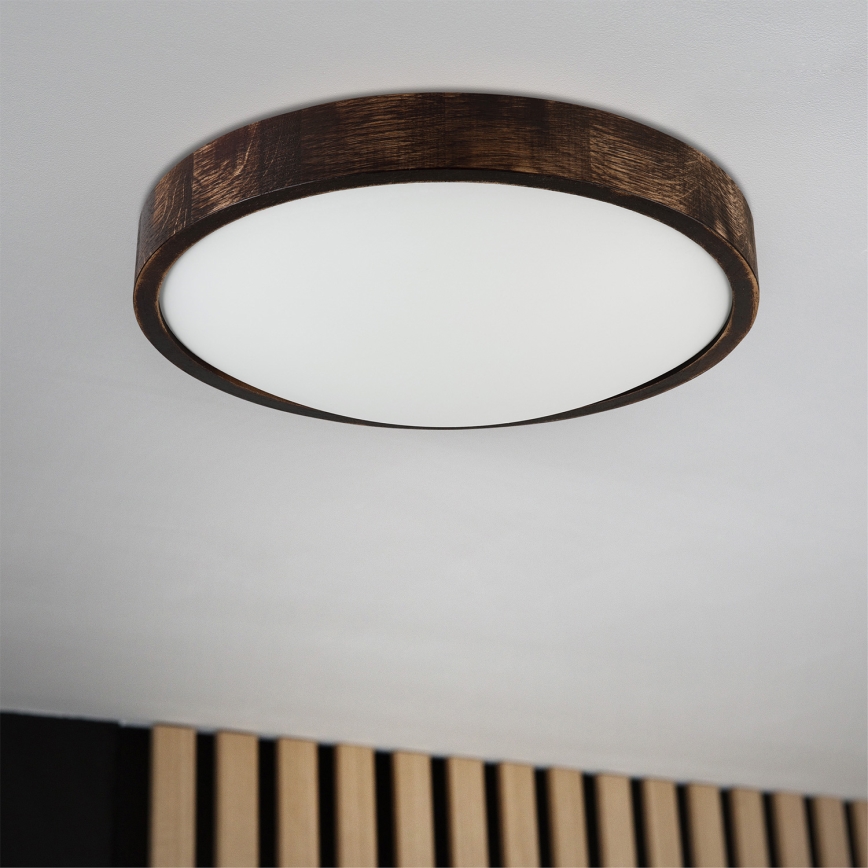 Brilagi - Φωτιστικό οροφής LED CARVALHO SLIM SMOKEY LED/36W/230V, απόχρωση δρυός, διάμ. 37,5 εκ.