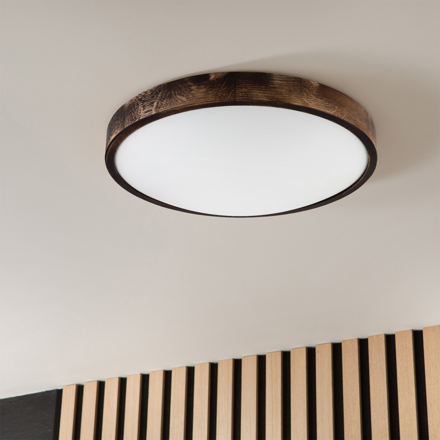 Brilagi - Φωτιστικό οροφής LED CARVALHO SLIM SMOKEY LED/36W/230V, φινίρισμα δρυός, διάμετρος 47,5 εκ.