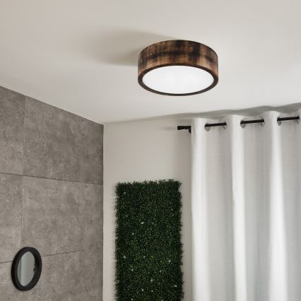 Brilagi - Φωτιστικό οροφής LED CARVALHO SMOKEY LED/20W/230V, φινίρισμα δρυός, διάμ. 27,5 εκ.