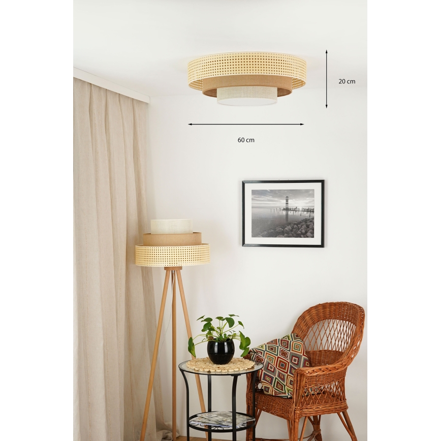 Brilagi - Φωτιστικό οροφής LED CEDAR LUNETA LED/26W/230V μπεζ/καφέ/κρεμ