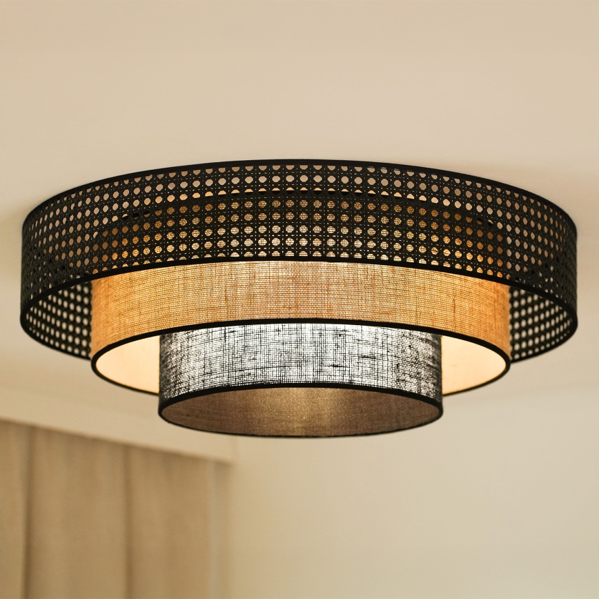 Brilagi - Φωτιστικό οροφής LED DAKOTA LUNETA LED/12W/230V διάμετρος 60 cm 3000K/4000K/6400K μαύρο/μπεζ